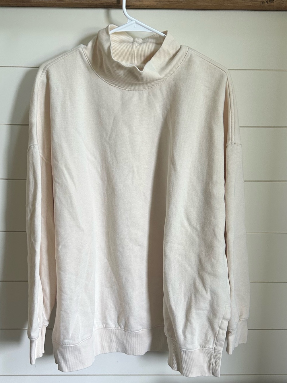 Cream Turtleneck Sweatshirt